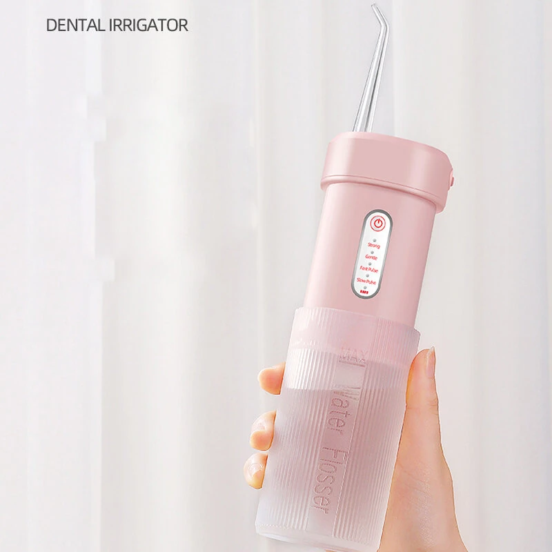 (image for) Portable Cordless Water Flosser with 4 Modes & 4 Nozzles Rechargeable IPX7 Waterproof 200ml Telescopic Water Tank Travel Oral Irrigator